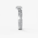 Elongated Cushion East West Half Bezel Lab Grown Diamond Engagement Ring