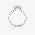 Elongated Cushion East West Half Bezel Lab Grown Diamond Engagement Ring