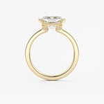 Elongated Cushion East West Half Bezel Lab Grown Diamond Engagement Ring