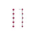 1.0 TCW Round Ruby Lab Made Diamond- July Birthstone Drop Earrrings 5