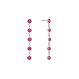 1.0 TCW Round Ruby Lab Made Diamond- July Birthstone Drop Earrrings 5