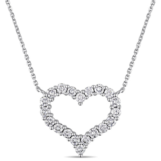 Round Cut Cubic Zirconia in 925 Sterling Silver Necklace 1