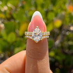 Stunning 3 CT  Pear Moissanite Engagement Ring in Pave Design 8
