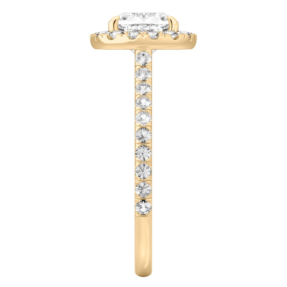 Stunning 1.0- 2.0 CT Cushion Moissanite Engagement Ring with Halo & Pave Design 4