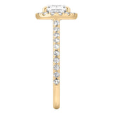 Stunning 1.0- 2.0 CT Cushion Moissanite Engagement Ring with Halo & Pave Design 4
