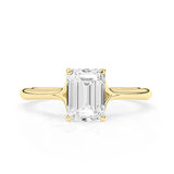 Stunning 2.0 CT Emerald Moissanite Engagement Ring with Solitaire & Split Shank Design 1