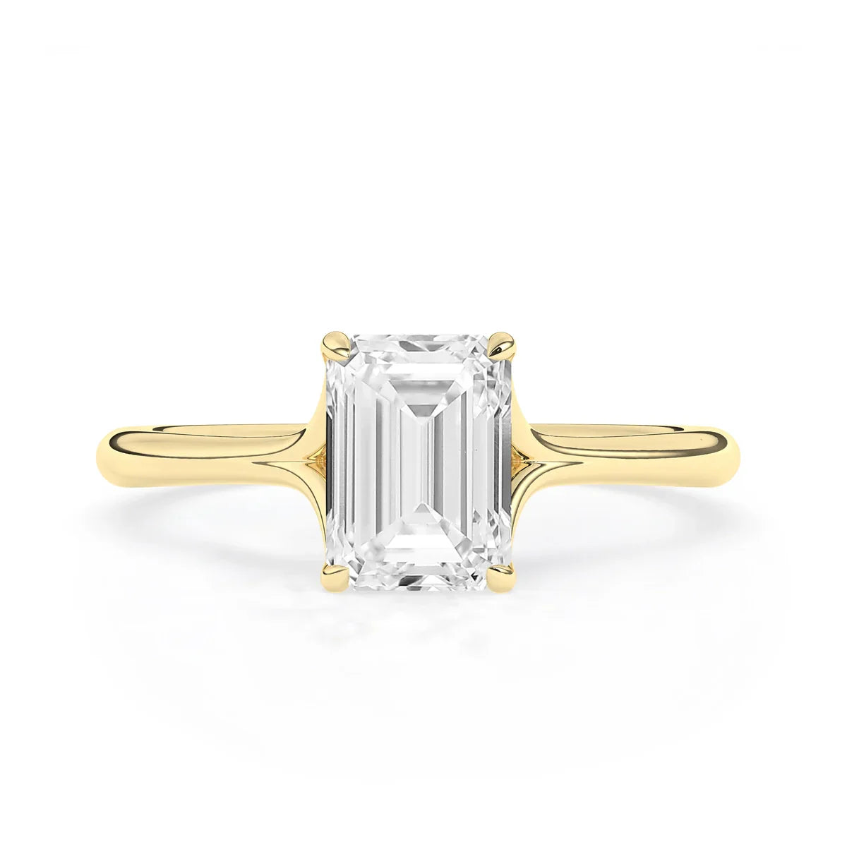 Stunning 2.0 CT Emerald Moissanite Engagement Ring with Solitaire & Split Shank Design 1