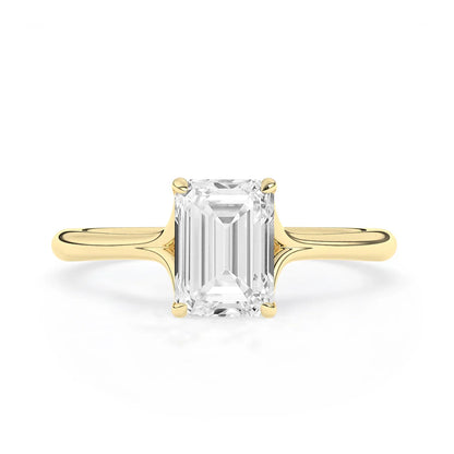 Stunning 2.0 CT Emerald Moissanite Engagement Ring with Solitaire & Split Shank Design 1