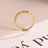 Stunning 0.2 TCW Baguette Moissanite Stones Half Eternity Wedding Bands 8