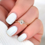 Stunning 0.50 CT Oval Moissanite Engagement Ring With Cluster Design 8