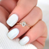 Stunning 0.50 CT Oval Moissanite Engagement Ring With Cluster Design 8