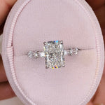 Classic 2.50 CT Radiant Moissanite Engagement Ring with Pave Design 6
