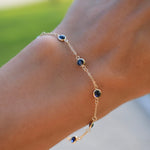 1 TCW Round Sapphire Lab Made Diamond- September Birthstone Bracelet 3