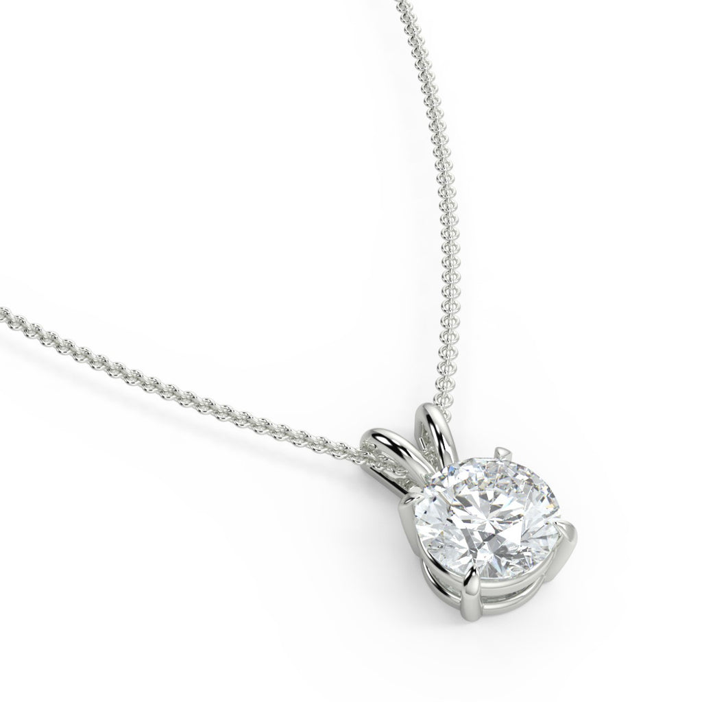 1.0 CT Round Moissanite Diamond Solitaire Pendant Necklace in Solid Gold 6