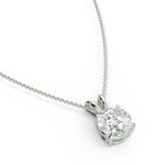 1.0 CT Round Moissanite Diamond Solitaire Pendant Necklace in Solid Gold 6