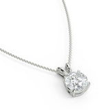 1.0 CT Round Moissanite Diamond Solitaire Pendant Necklace in Solid Gold 6