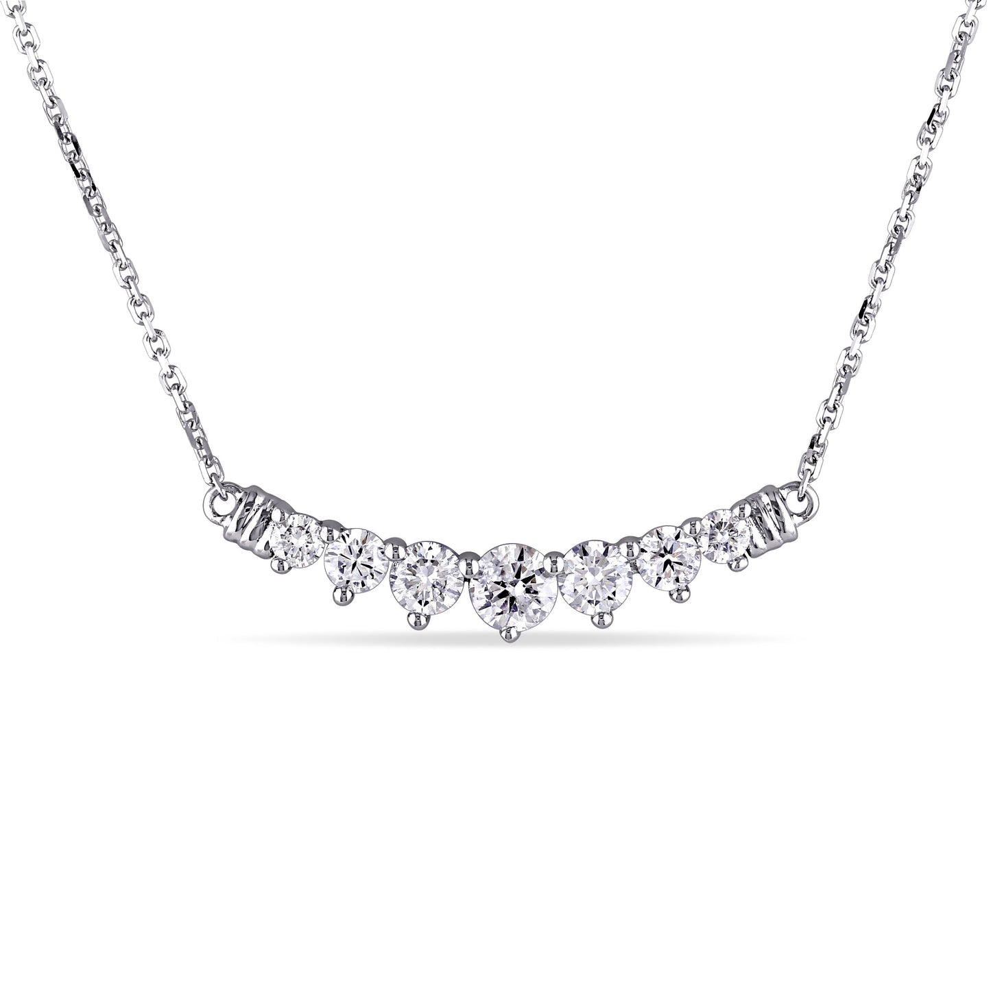 Round Cut Cubic Zirconia in 925 Sterling Silver Necklace 1