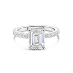 Stunning 3.0 CT Emerald Moissanite Engagement Ring Semi Pave Design 1