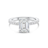 Stunning 3.0 CT Emerald Moissanite Engagement Ring Semi Pave Design 1