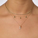 0.20 CT Round Moissanite Diamond Leaf Pendant Necklace in Solid Gold 5