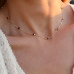 2.75 TCW Round Garnet Lab Made Diamond-January Birthstone Necklace 3