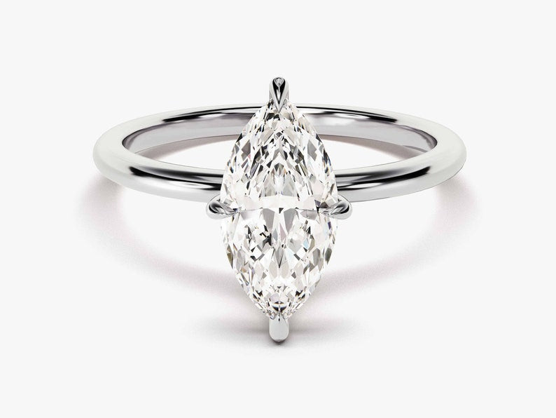 Stunning 1.5 CT Marquise Moissanite Engagement Ring with Solitaire Design 4