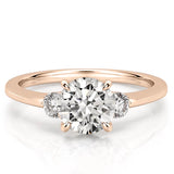 Stunning 0.50-1.50 CT Round Moissanite Engagement Ring with Three Stone Design 6