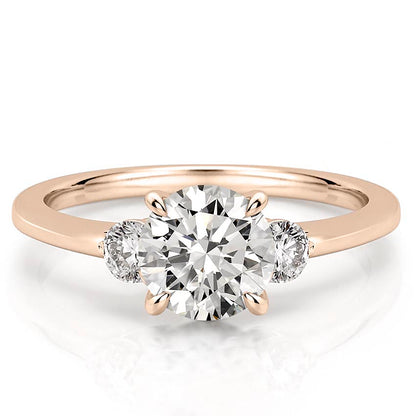 Stunning 0.50-1.50 CT Round Moissanite Engagement Ring with Three Stone Design 6