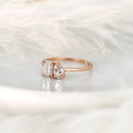 Stunning 0.43 CT & 0.58 CT Pear & Emerald Moissanite Engagement Ring with Two Stones Design 3