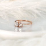 Stunning 0.43 CT & 0.58 CT Pear & Emerald Moissanite Engagement Ring with Two Stones Design 3