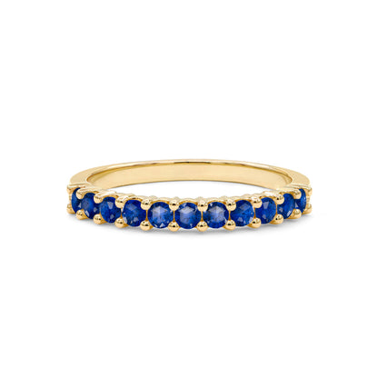 0.33 TCW Round Sapphire Lab Made Diamond- September Birthstone Wedding Band 5