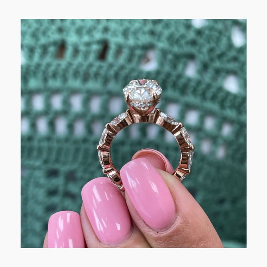 Stunning 2.5 CT Oval Moissanite Engagement Ring in a Hidden Halo Design 2