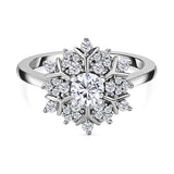 Round Cut Halo Style Cubic Zirconia in 925 Sterling Silver Ring 1