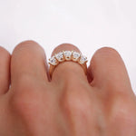 Stunning 0.4 TCW Oval Moissanite Stone with Half Eternity Wedding Band 4