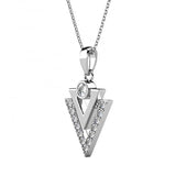 Round Cut Cubic Zirconia in 925 Sterling Silver Necklace 2