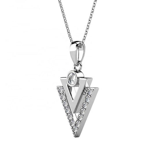 Round Cut Cubic Zirconia in 925 Sterling Silver Necklace 2