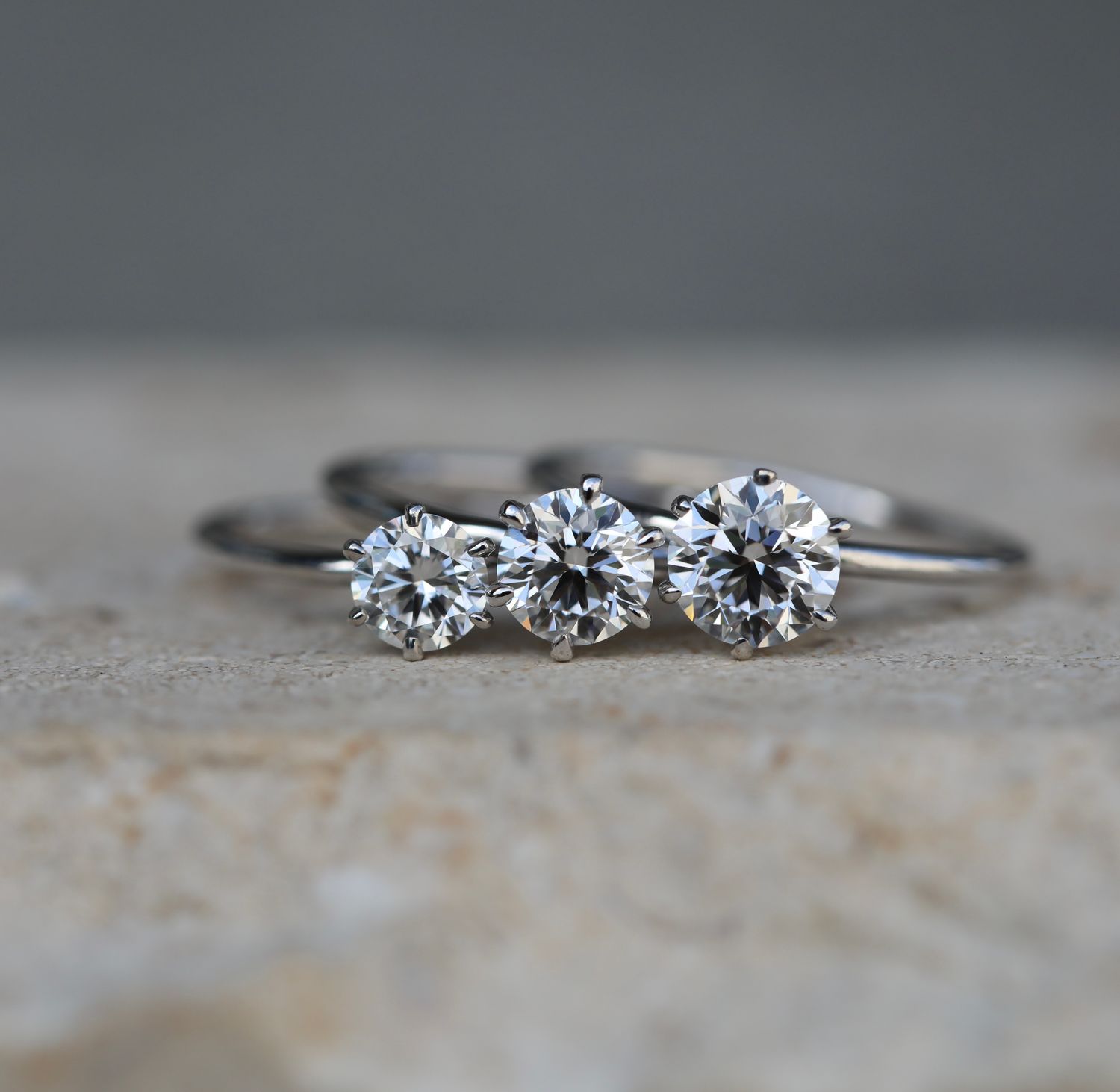 Round Solitaire Lab Grown Diamond Diamond Engagement Ring