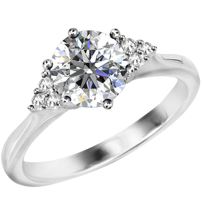 Round Cut Cluster Style Cubic Zirconia in 925 Sterling Silver Ring 2