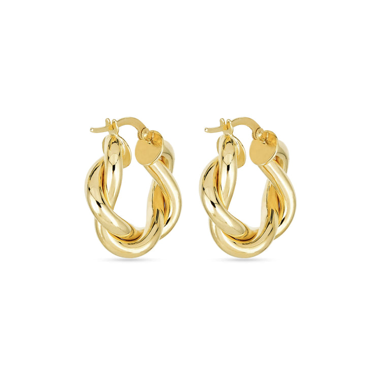 Stunning Twisted Hoops Earrings in Gold 3