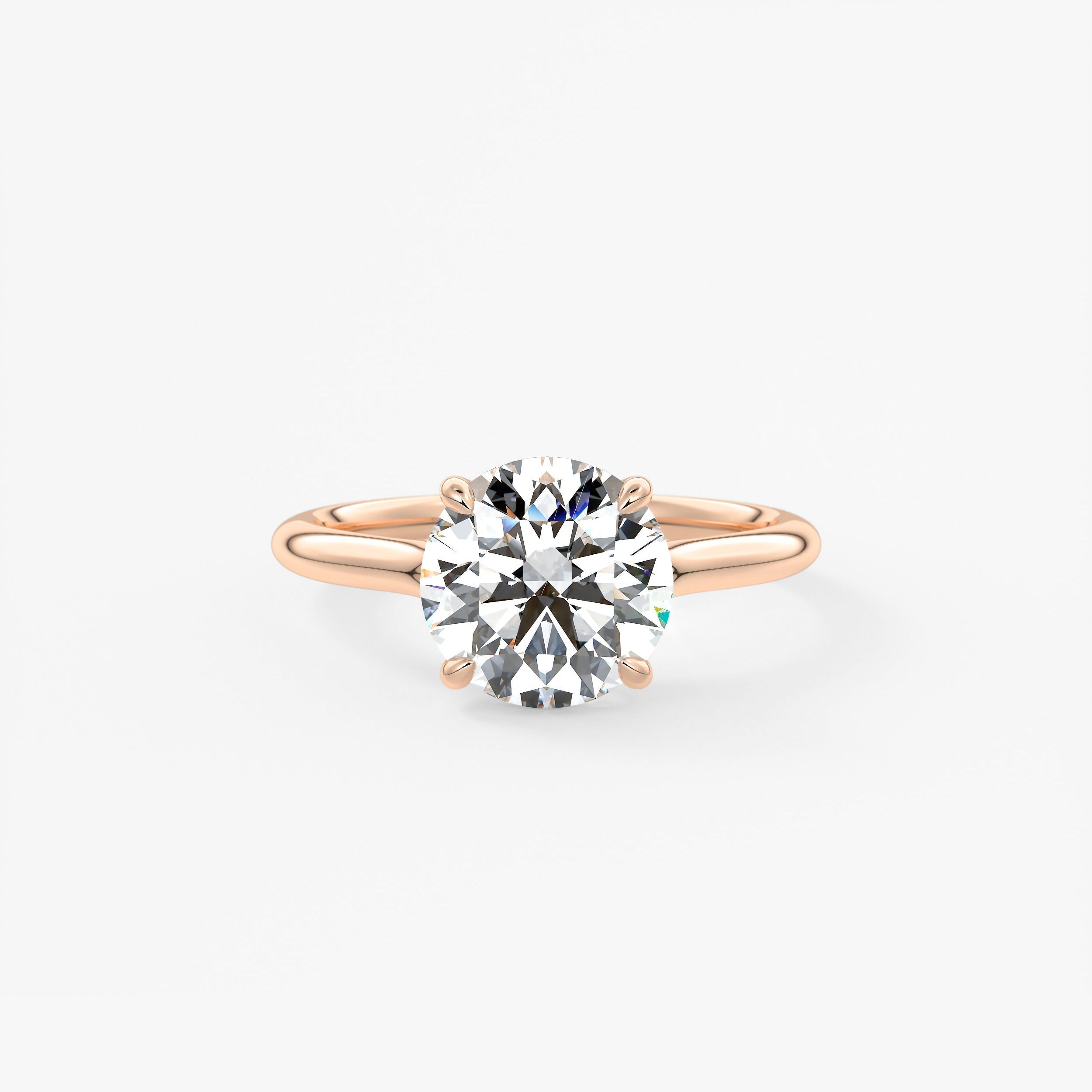 Round Split Shank Lab Grown Diamond Engagement Ring