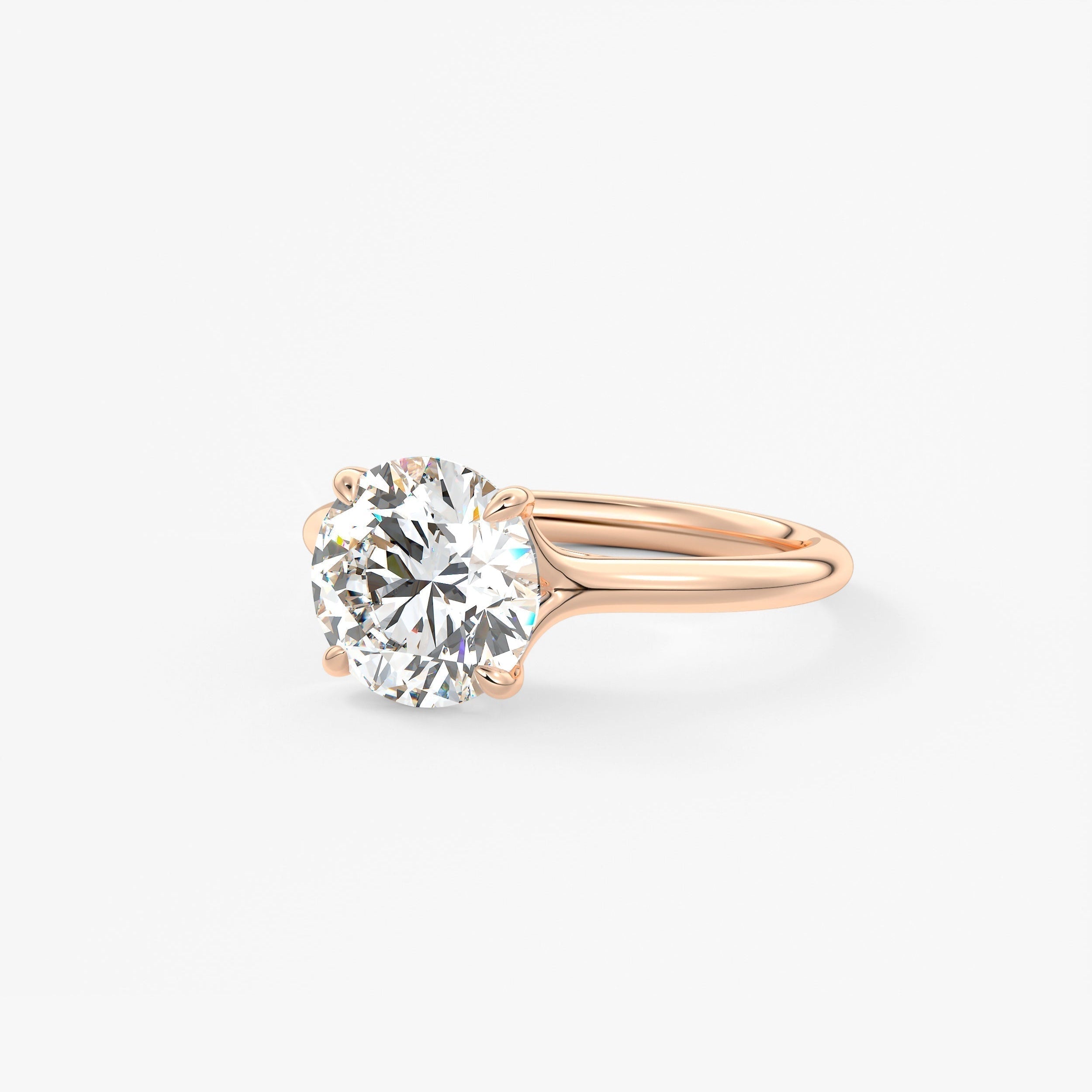 Round Split Shank Lab Grown Diamond Engagement Ring