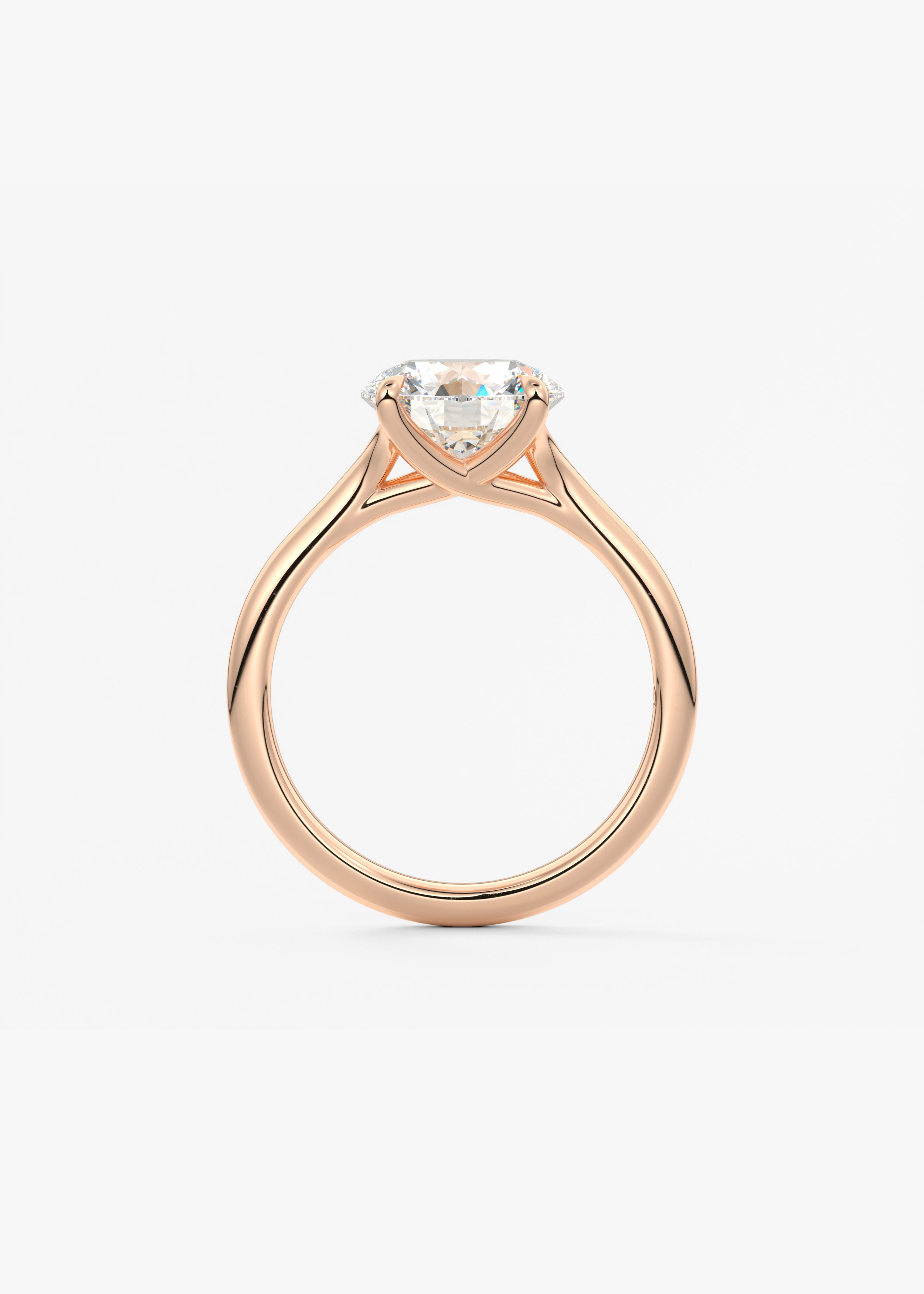 Round Split Shank Lab Grown Diamond Engagement Ring