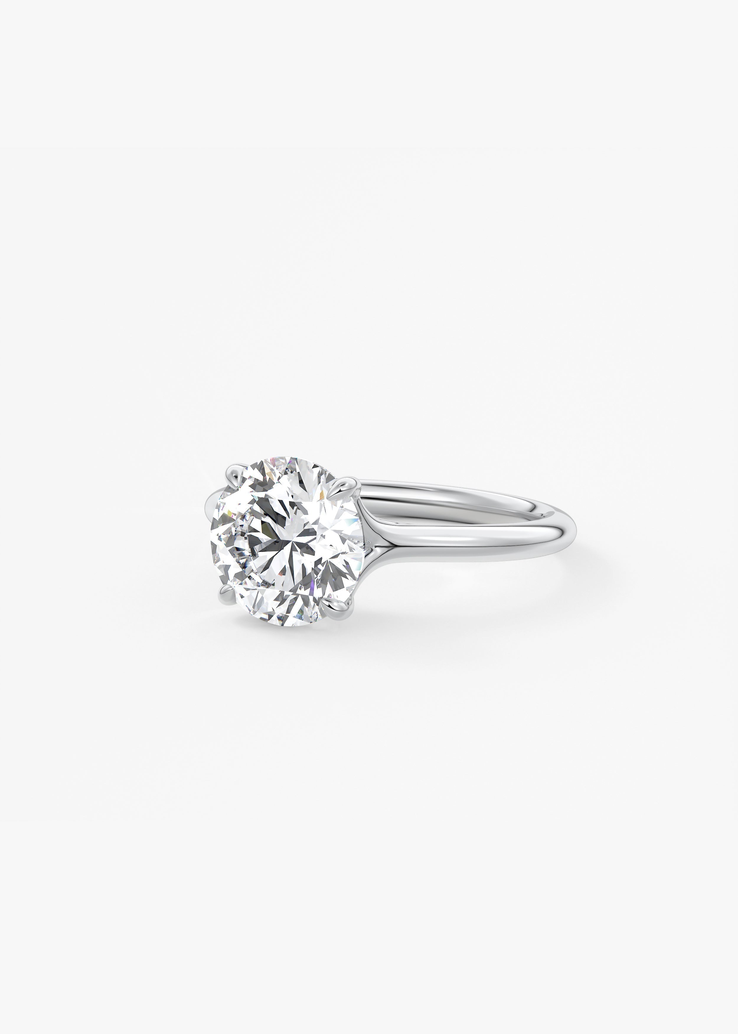 Round Split Shank Lab Grown Diamond Engagement Ring