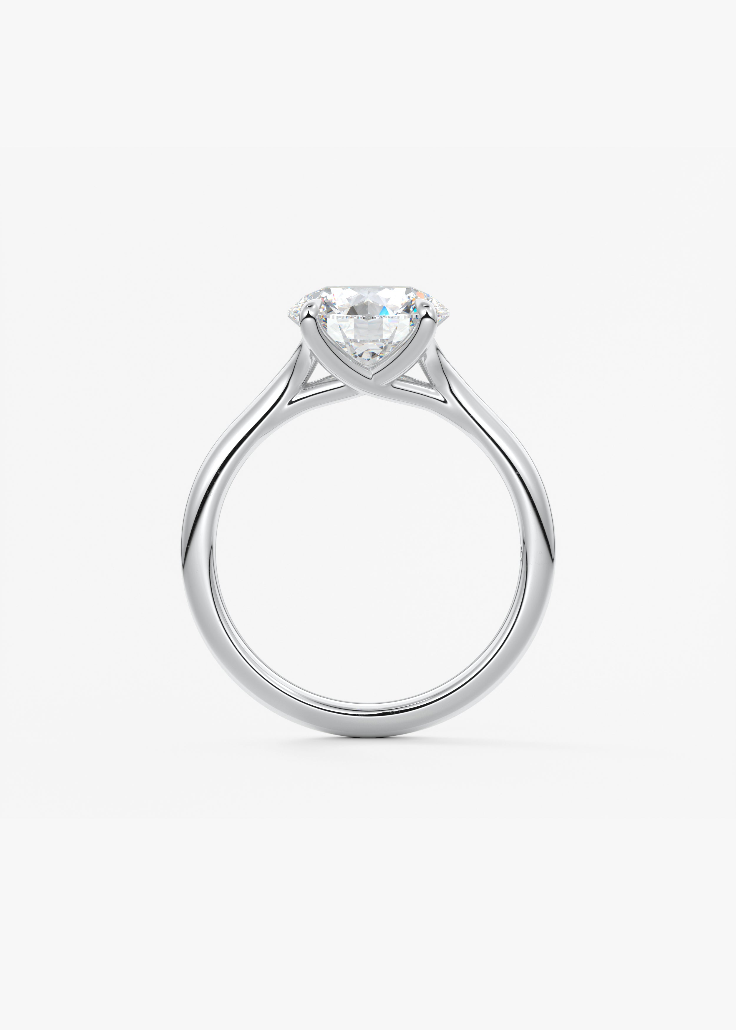 Round Split Shank Lab Grown Diamond Engagement Ring
