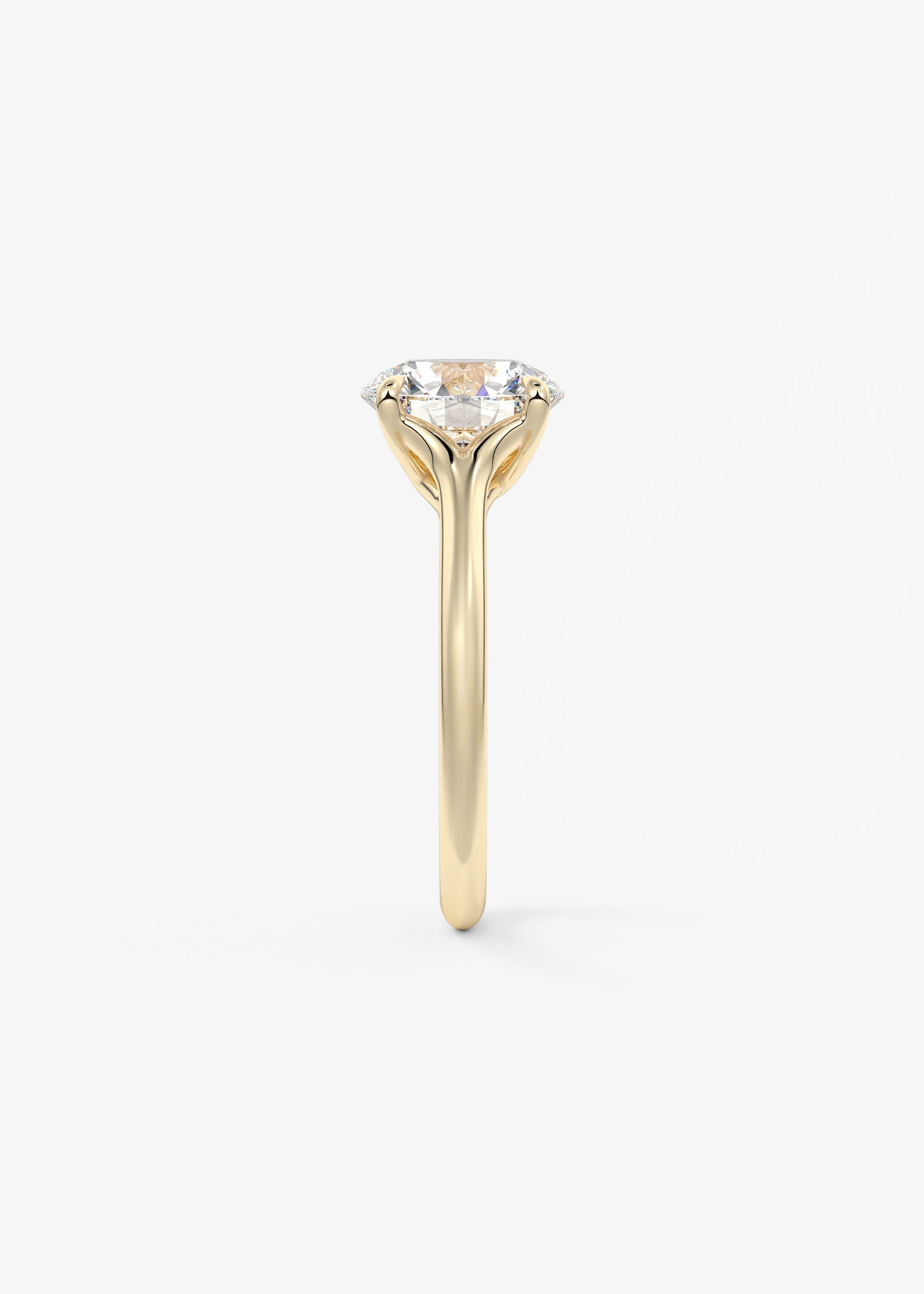 Round Split Shank Lab Grown Diamond Engagement Ring