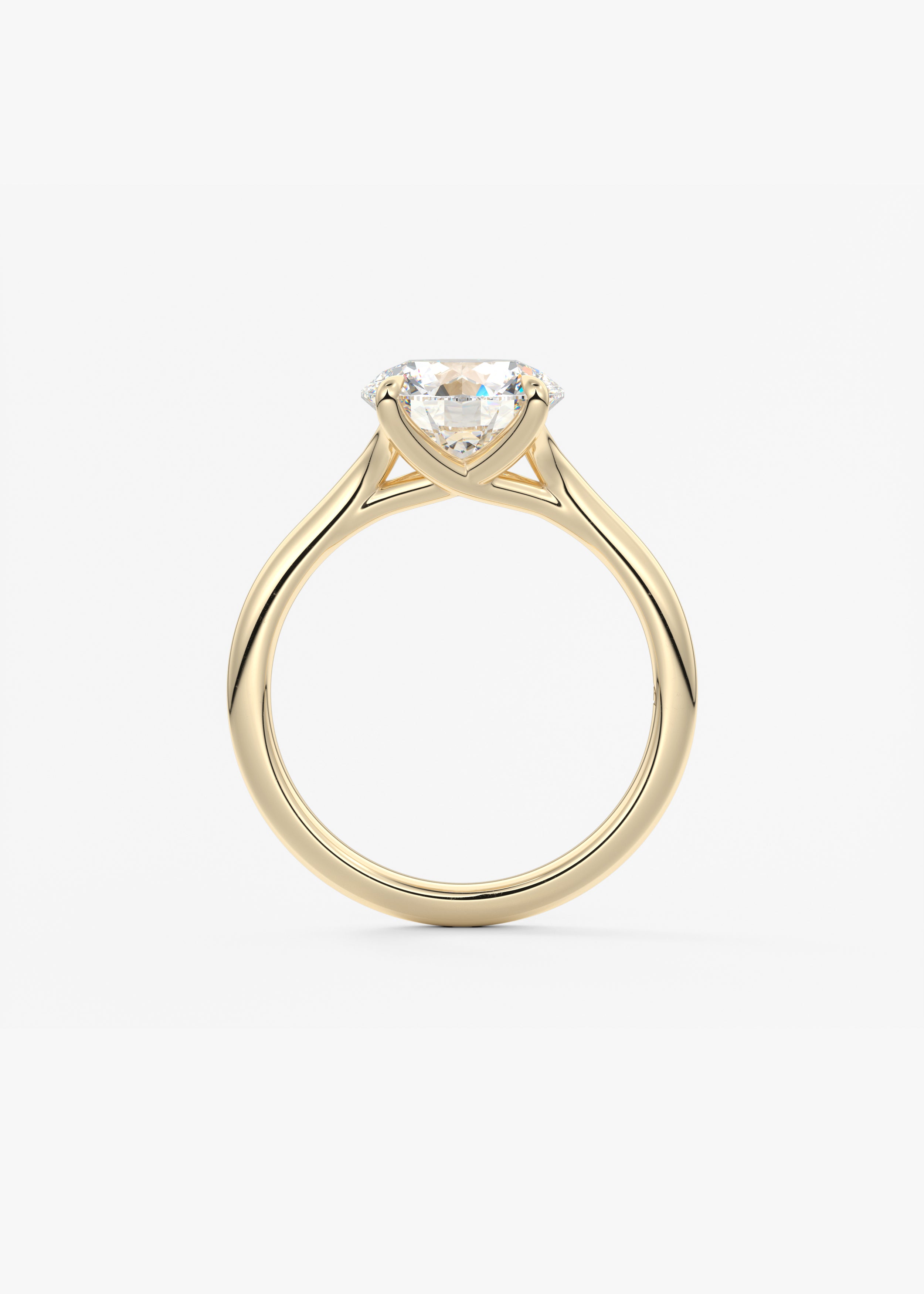 Round Split Shank Lab Grown Diamond Engagement Ring