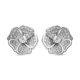 Round Cut Cubic Zirconia in 925 Sterling Silver Earrings 1