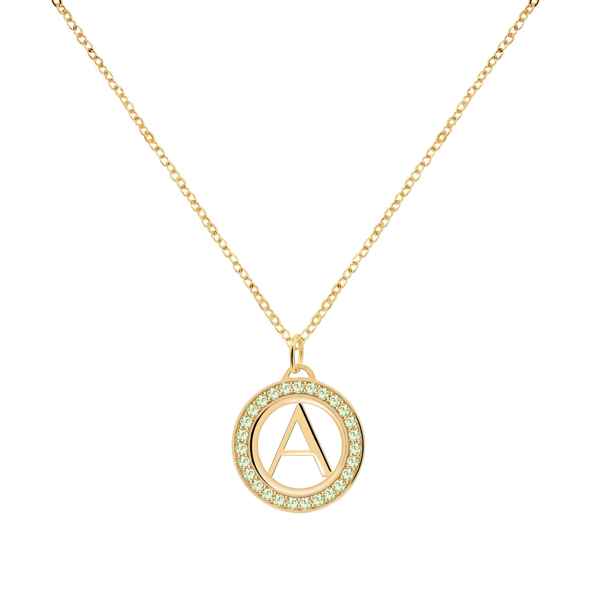 0.21 TCW Round Peridot Lab Made Diamond- August Birthstone Pendant Necklace 4