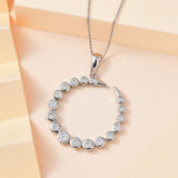 Round Cut Cubic Zirconia in 925 Sterling Silver Necklace 3