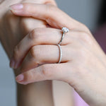Stunning 0.2 TCW Round Moissanite Stones Half Eternity Wedding Bands 2